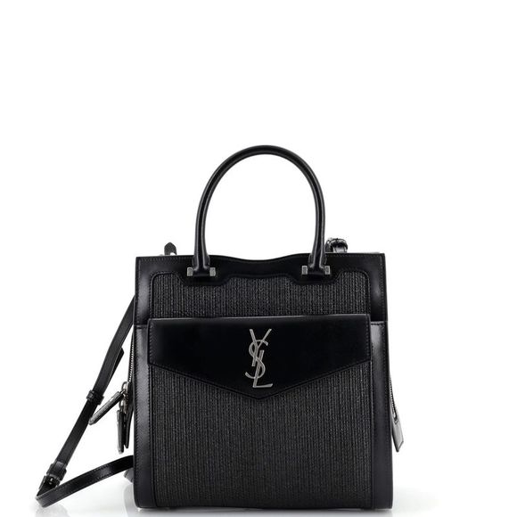 Saint Laurent Bags Saint Laurent Uptown Tote Raffia With Leather